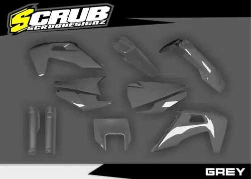 Plastics + Graphics Husqvarna TE FE 2020 2021 2022 2023 Gray Yellow