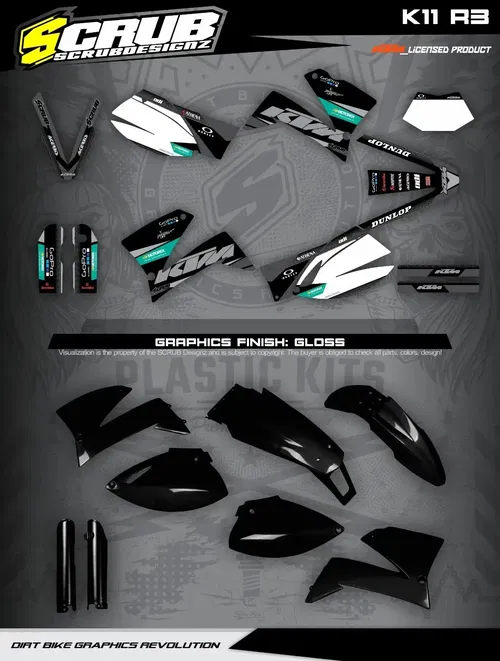 Plastics + Graphics KTM LC4 SMC 620-660 1999-2004 LED Tail light included