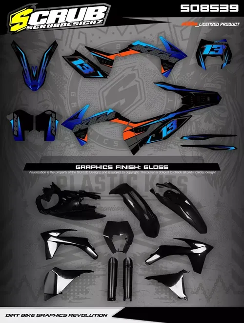Plastics + Graphics KTM 2012 2013 XCF-W EXC EXC-F 125 200 250 300 350 450 500