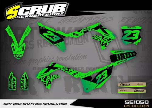 Graphics Kit Kawasaki KX450 2019-2023 KX250 2021-2024 KXF Decals Stickers