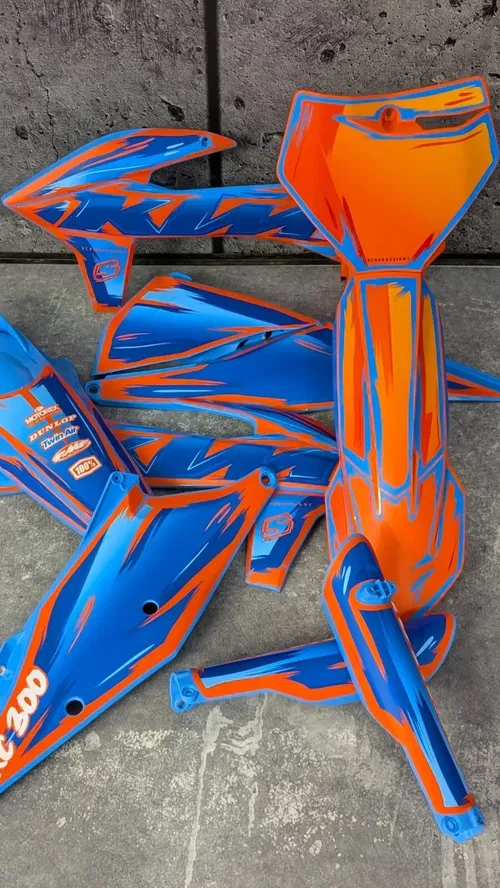 Plastics + Graphics KTM 2019-2022 XC XC-F SX SX-F Orange Blue TLD