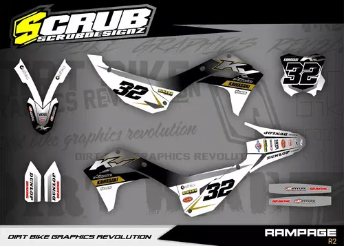 Kawasaki KX450 2024-2025 KX250 2025 Graphics Decals Stickers SCRUB