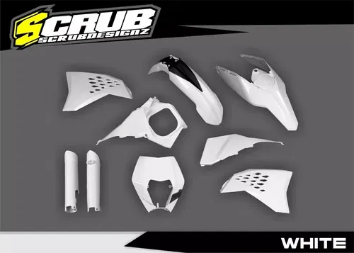 KTM 2008-2011 EXC XC-W Plastics kit + Fork guards + Headlight mask + Airbox