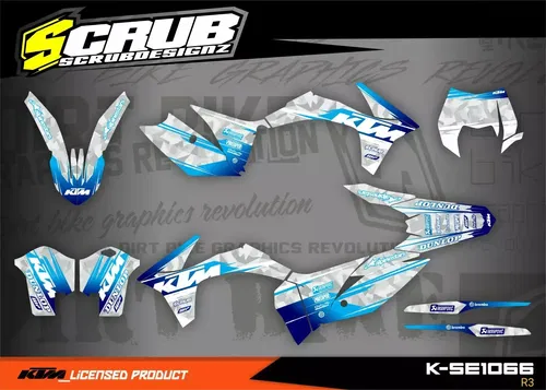 Graphics Kit KTM EXC 2012 2013 125 200 250 300 350 450 500 Decals Stickers SCRUB