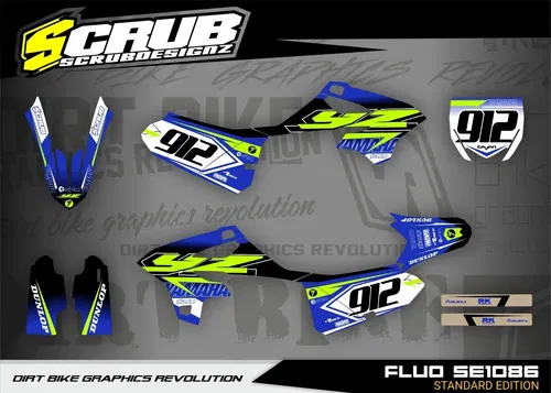 Plastics + Graphics Yamaha YZ 85 2022-2026 Fluo + Custom race number
