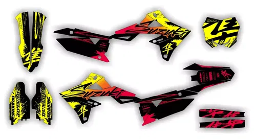 Plastics + Graphics Suzuki RMZ 450 2018-2025 RMZ 250 2019-2025 decals applied