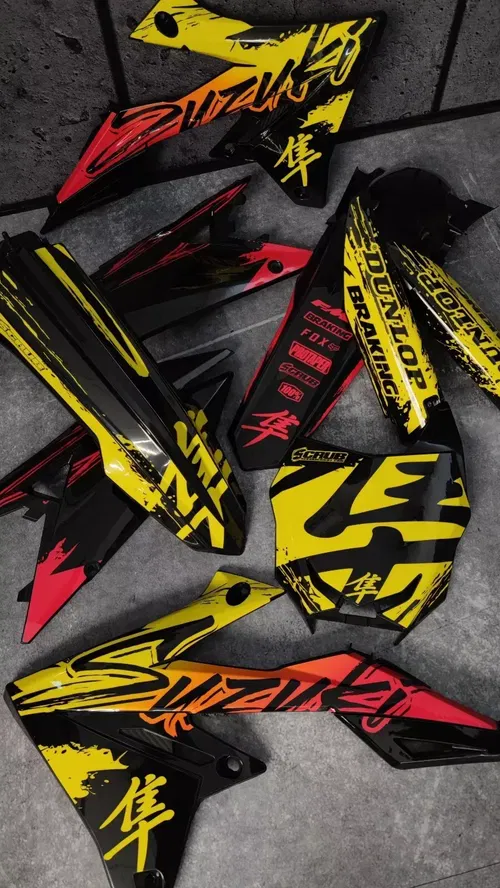 Plastics + Graphics Suzuki RMZ 450 2018-2025 RMZ 250 2019-2025 decals applied