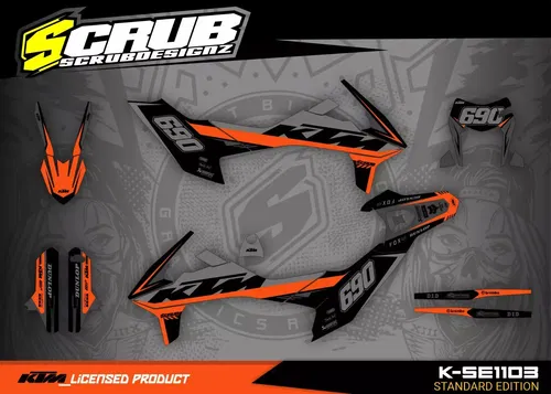 Graphics Kit KTM 690 SMC R 2019 2020 2021 2022 2023 2024 2025 Decals Supermoto