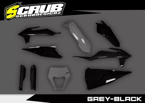 KTM 2020 2021 2022 2023 EXC EXC-F XC-W XCF-W Plastics kit Fork guards Grey Black