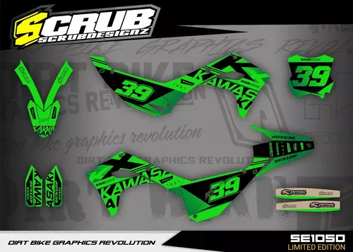 Kawasaki KX450 2024 2025 KX250 2025 Graphics Decals Stickers SCRUB