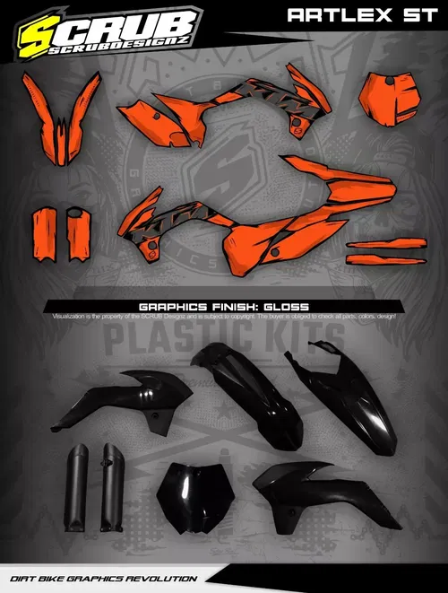Plastics + Graphics KTM SX 85 2013-2017 Custom race number + name