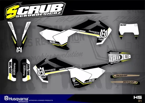 Graphics Husqvarna TE FE 125 150 250 350 450 501 - 2017 2018 2019 Decals SCRUB