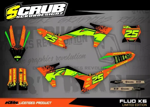 KTM 2023 2024 SX SX-F XC XC-F Graphics decals stickers kit | Custom race number