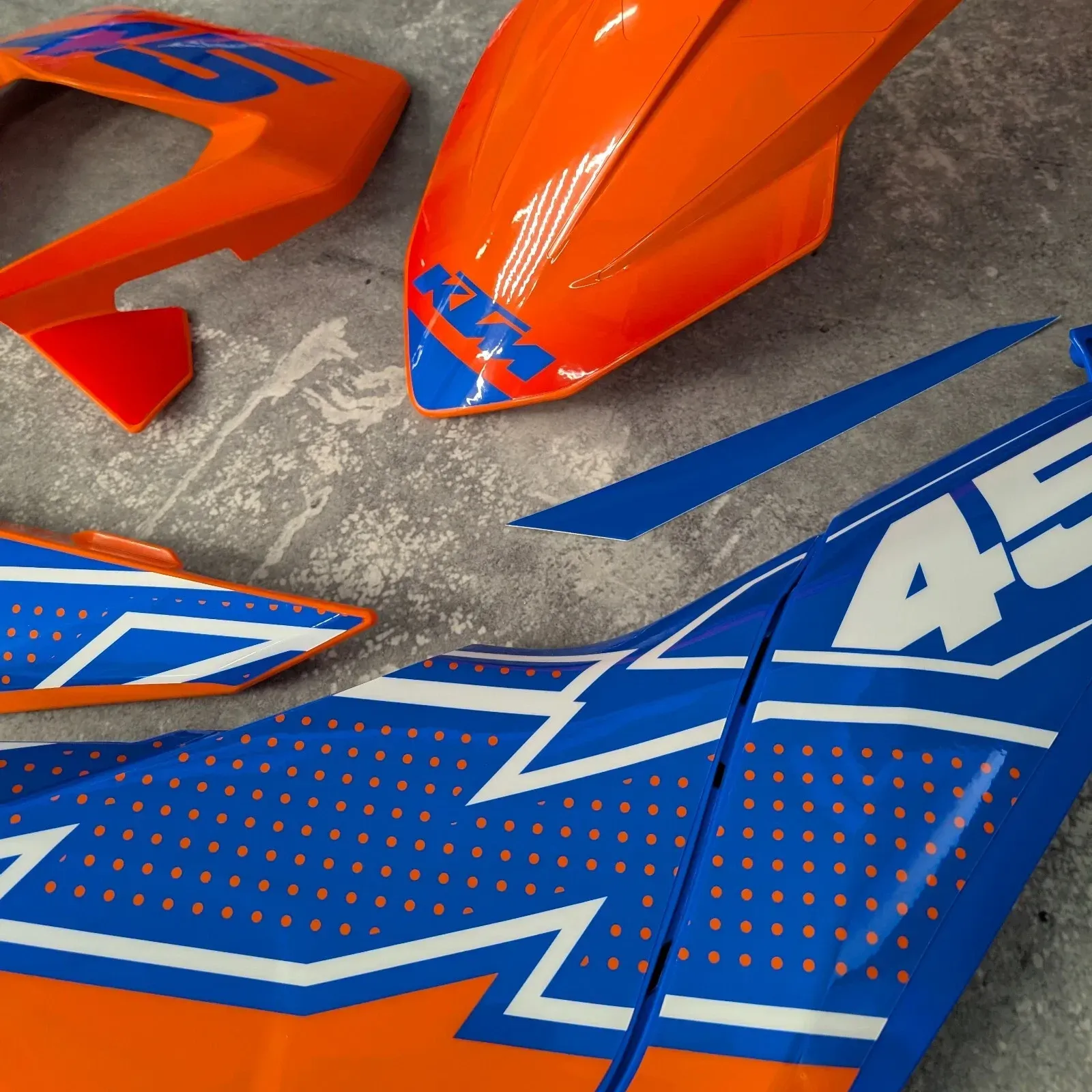 Plastics + Graphics KTM 2024 2025 EXC EXC-F XC-W XCF-W Orange Blue Restyle