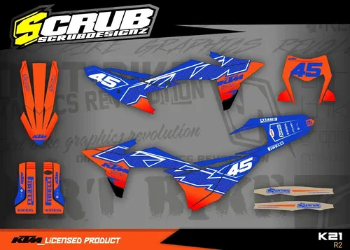 Plastics + Graphics KTM 2024 2025 EXC EXC-F XC-W XCF-W Orange Blue Restyle