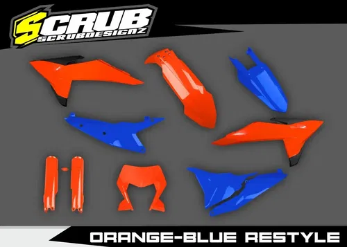 Plastics + Graphics KTM 2024 2025 EXC EXC-F XC-W XCF-W Orange Blue Restyle