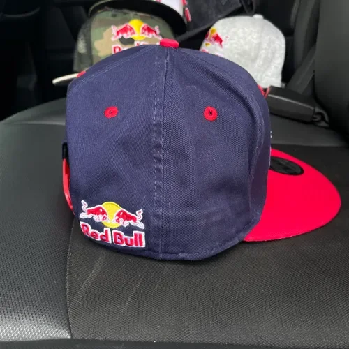 Red Bull Athlete Only New Era Triple Logo Hat Navy/red RARE