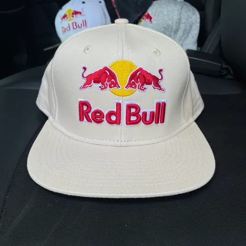 Red Bull Athlete Only Triple Logo Hat Tan/off White RARE