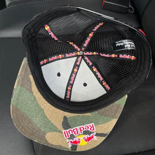 Authentic Red Bull Athlete Only New Era Snap Back Camo RARE Triple Logo