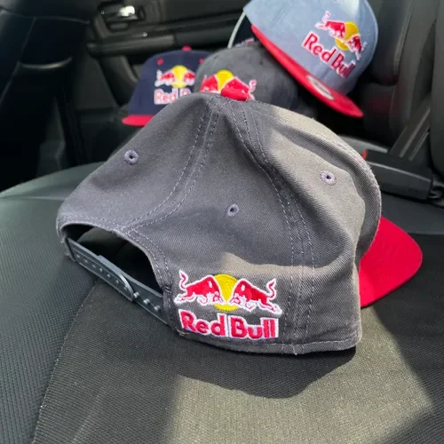 Red Bull Athlete Only New Era Double Logo Hat Gray/red RARE