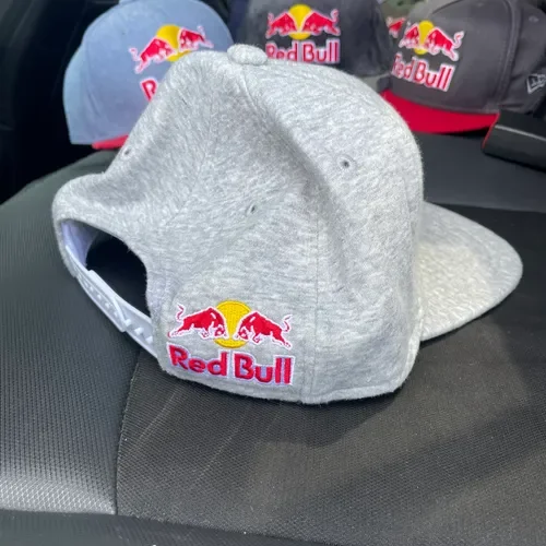 Red Bull Athlete Only Triple Logo Hat Gray  RARE