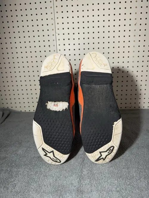ALPINESTARS TECH 10  MX OFF ROAD BOOTS BLACK GRAY ORANGE FLURO SIZE US 12