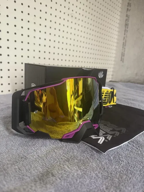 100% Armega 91 MX Motocross Goggles w/Gold Iridium Lens
