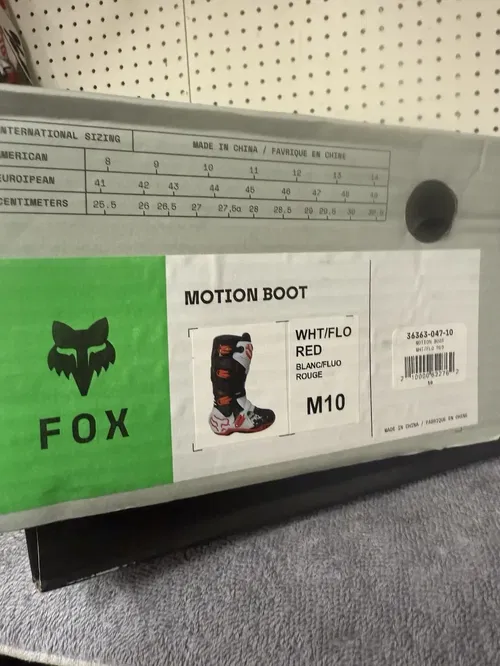 New Unreleased Fox Racing Motion Boots - White/Flo Red - US Size 10