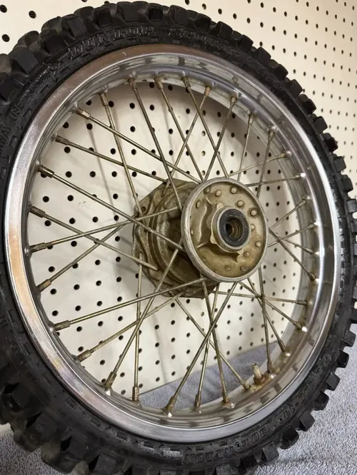 2009 KAWASAKI KLX110 14" FRONT WHEEL ASSY COMPLETE OEM, (2002-2025)