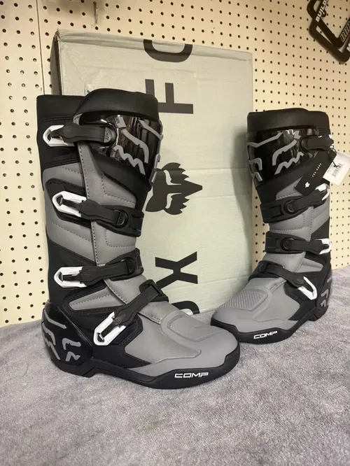 NEW Unreleased Fox Racing Comp Boots Size 10 Grey/Black