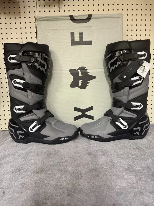 NEW Unreleased Fox Racing Comp Boots Size 10 Grey/Black