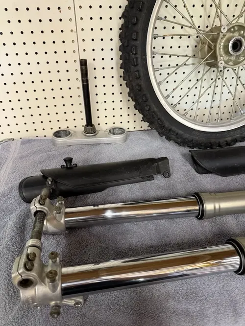 2005 KTM 85 Front End Forks,Triple Clamp,Wheel,Axle
