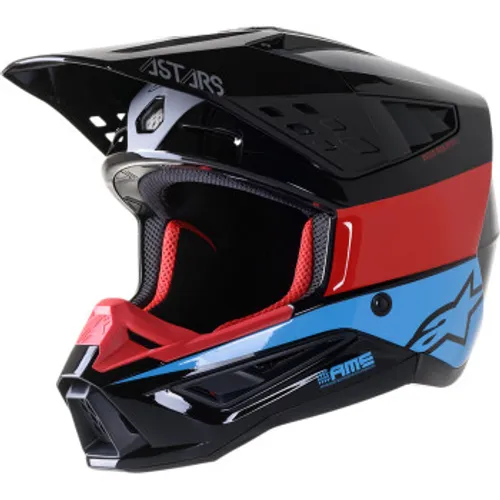 Alpinestars SM-5 Bond MX Helmet - Black/Red/Cyan - Medium