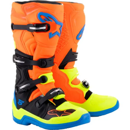 NEW! Alpinestars Tech 5 MX Boots - Flo Orange/Blue/Yellow