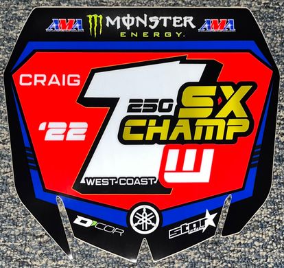 Christian Craig 2022 SX Champ Front Number Plate Decal