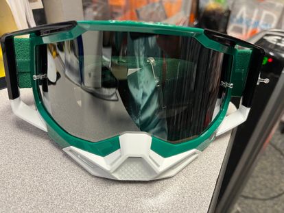 100% Racecraft 2 Goggles - Green w/ Silver Mirror Lens