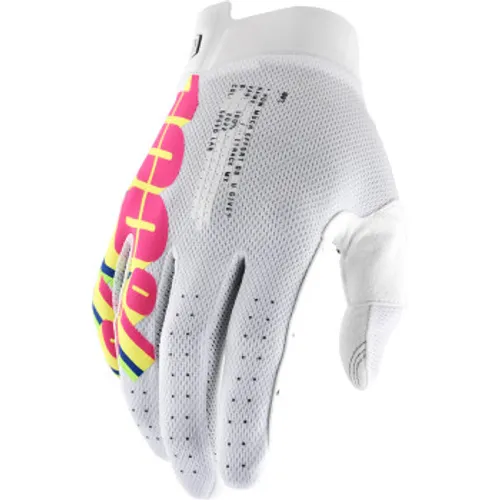 100% iTrack System Gloves - White