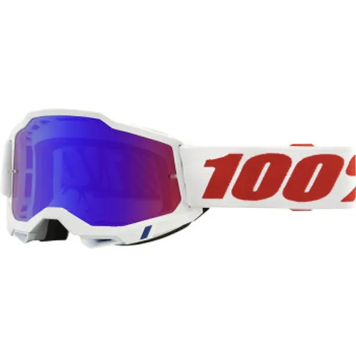 New! 100% Accuri 2 Goggles - Pure w/ Red/Blue Mirror Lens