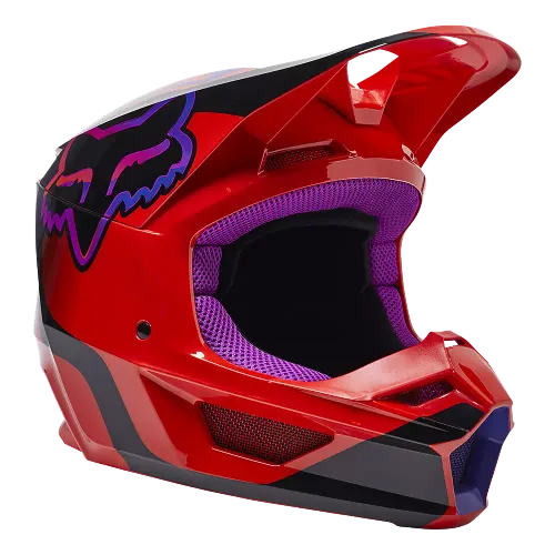 Fox Racing V1 Venz MX Helmet - Red / Large