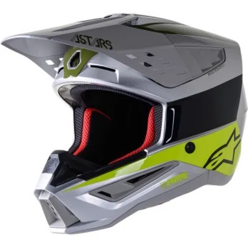 Alpinestars SM-5 Bond MX Helmet - Silver/Yellow - XXL