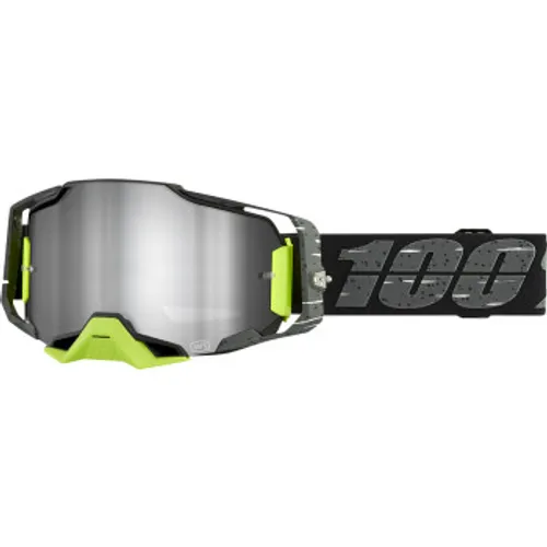 New! 100% Armega MX Goggles - Antibia w/ Silver Mirror Lens