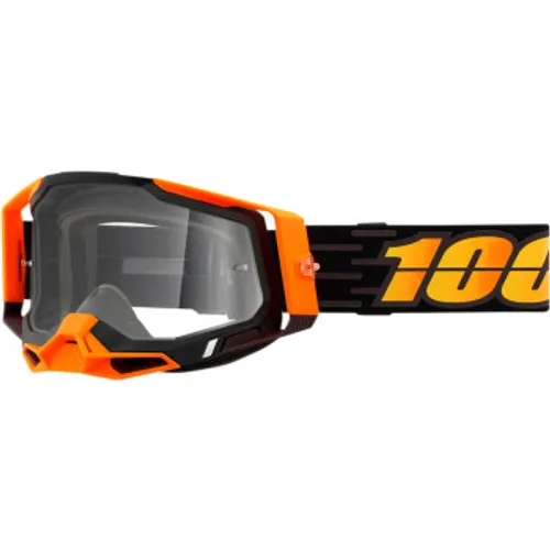 100% Racecraft 2 Goggles - Black/Orange w/ Clear Lens