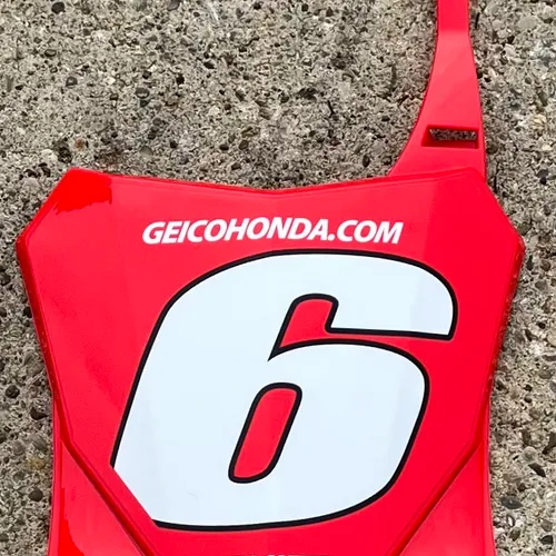 Cycra Stadium Front Number Plate w/ #6 Decal Red