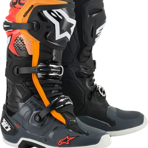 Alpinestars Tech 10 Boots - Black/Orange - Size 9