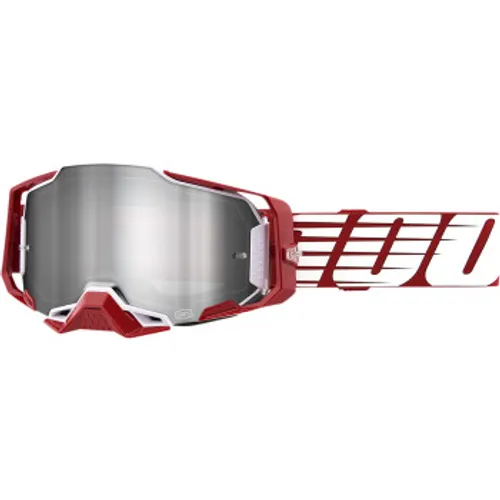 SALE! 100% Armega Goggles - Red w/ Silver Mirror Lens