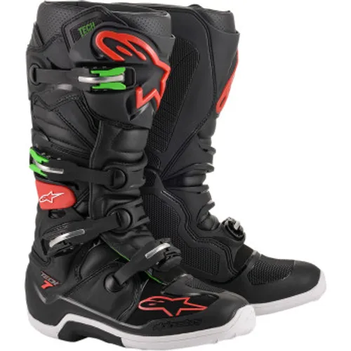 Alpinestars Tech 7 Boots - Black/Red/Green Size 13