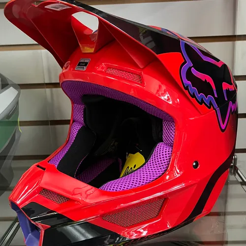 Fox Racing V1 Core Venz MX Helmet - Red / Large