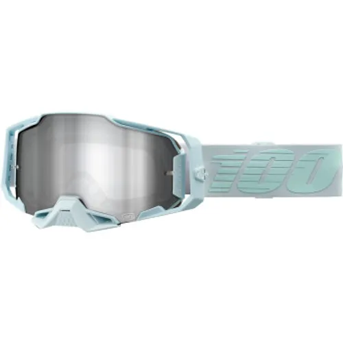 New! 100% Armega MX Goggles - Fargo w/ Silver Flash Lens