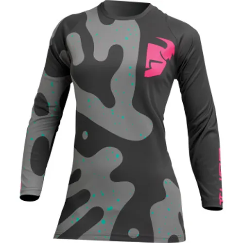 Thor Women's Sector Disguise Jersey - Gray/Flo Pink