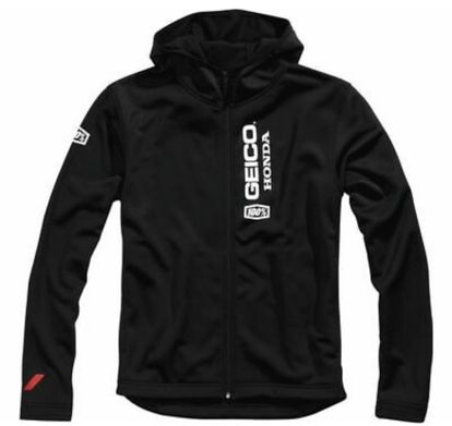 100% Geico Honda Hooded Jacket - Black / Large